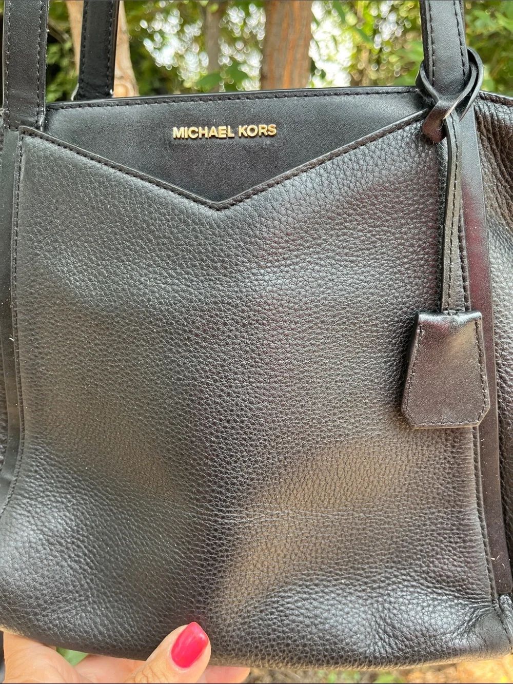 Michael Kors Whitney Black Pebbled Leather Tote